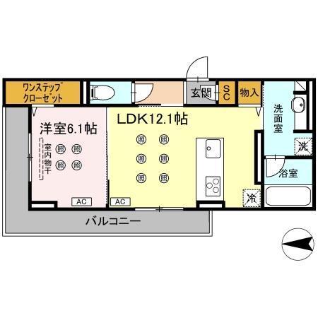 Crest Court（305） 間取り図画像