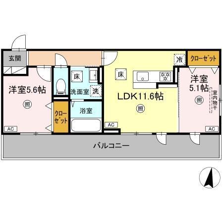 アゼリア水前寺（102） 間取り図画像
