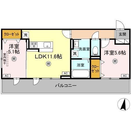 アゼリア水前寺（203） 間取り図画像