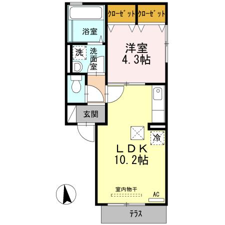 グッドラック高平弐番館（102） 間取り図画像