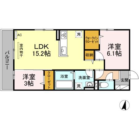 クレアレセント（C303） 間取り図画像
