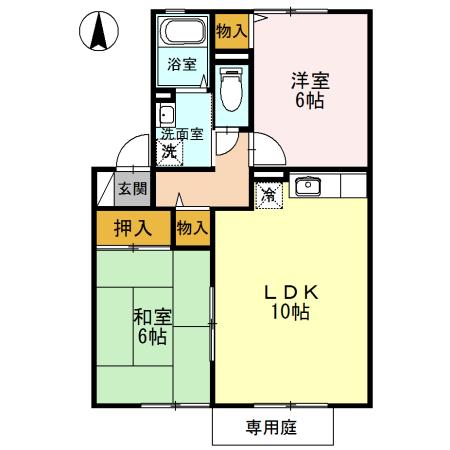 セジュール一ツ木（103） 間取り図画像