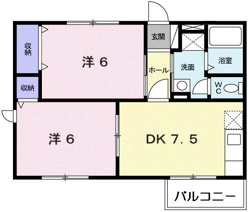 ポポラーレ力合（202） 間取り図画像