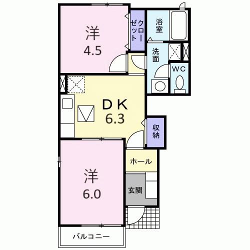 メゾン　ド　コリ−ヌ（101） 間取り図画像