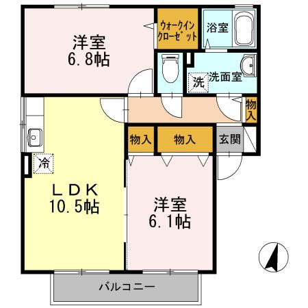 ソレイユ　A棟（201） 間取り図画像