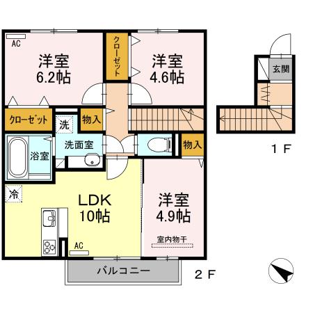 グランシャリオ山ノ神（202） 間取り図画像