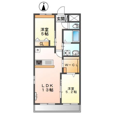 アヴァンティ阿蘇Ｂ棟 間取り図画像