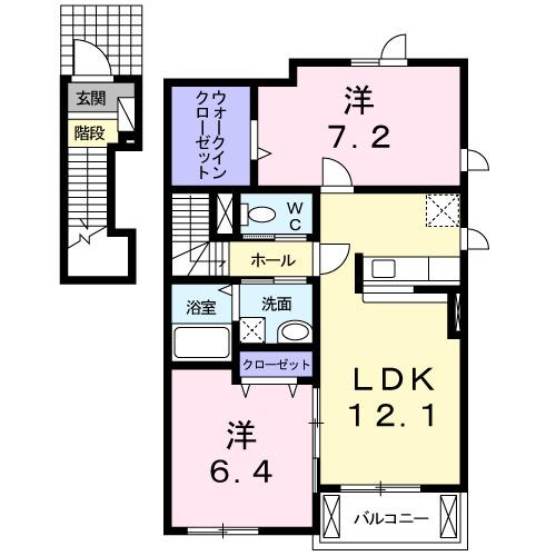 ウエストヒル鶴（201） 間取り図画像