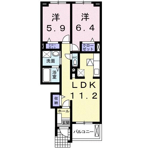 プラシード江津Ｂ（102） 間取り図画像