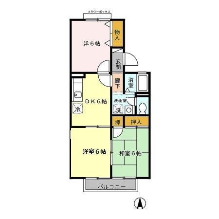 セジュールコートⅡ（205） 間取り図画像
