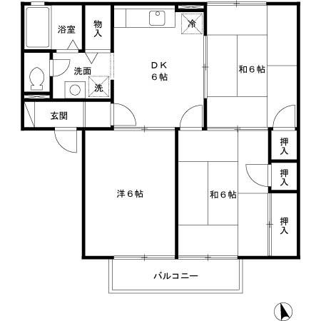 レジデンス西村　B棟（202） 間取り図画像