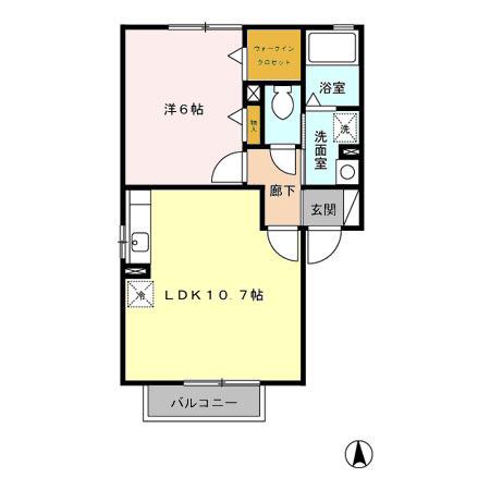 アクティブ　A棟（201） 間取り図画像