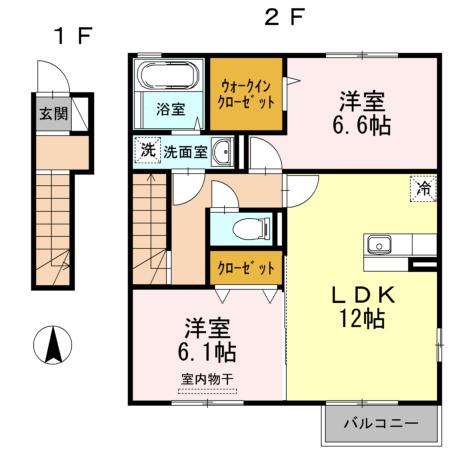 ヴィスキオ　M 大江（201） 間取り図画像
