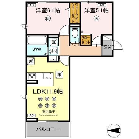 Etoile・Bright(ｴﾄﾜｰﾙ･ﾌﾞﾗｲﾄ)（103） 間取り図画像