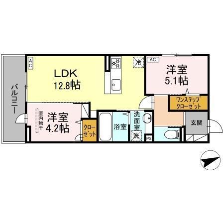 D-ROOM西熊本駅Ⅱ（203） 間取り図画像