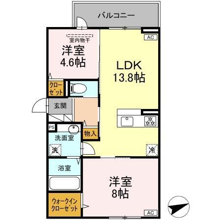 D-ROOM西熊本駅Ⅱ（301） 間取り図画像