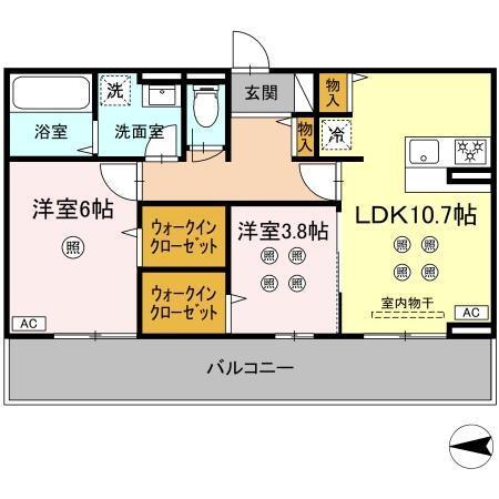 Etoile・Bright(ｴﾄﾜｰﾙ･ﾌﾞﾗｲﾄ)（302） 間取り図画像