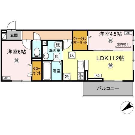 D-ROOM パレットハウス（102） 間取り図画像