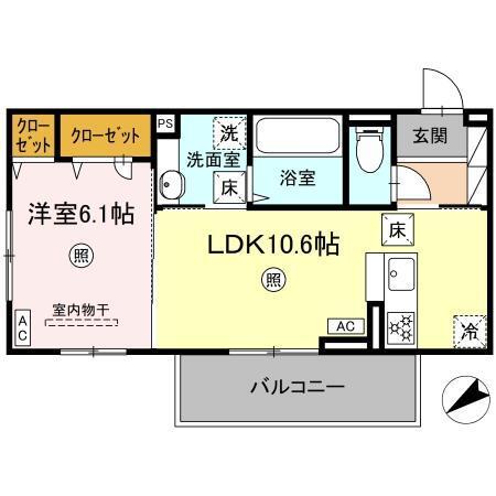 D-ROOM パレットハウス（103） 間取り図画像