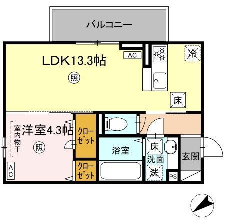 D-ROOM パレットハウス（105） 間取り図画像