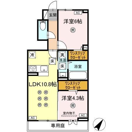 ラ・シャルール コガ（102） 間取り図画像