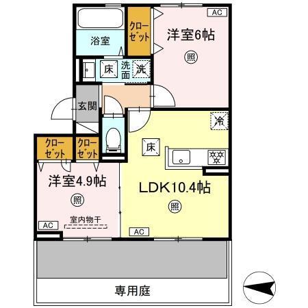 (仮称)D-ROOM八王寺町（105） 間取り図画像