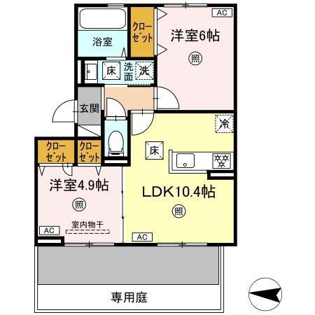 (仮称)D-ROOM八王寺町（107） 間取り図画像