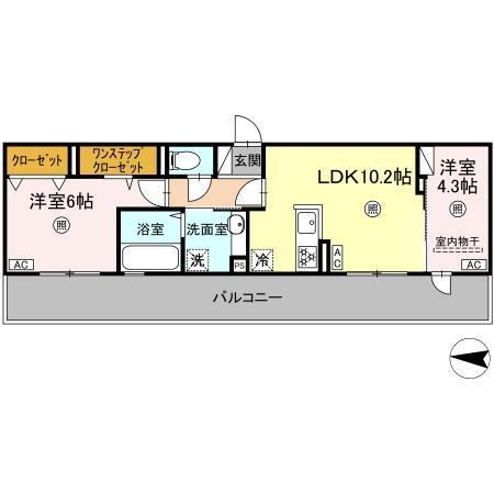 (仮称)D-ROOM八王寺町（202） 間取り図画像