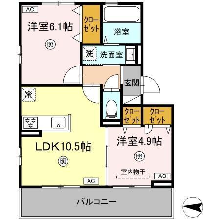 (仮称)D-ROOM八王寺町（208） 間取り図画像