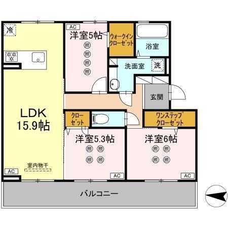 (仮称)D-ROOM八王寺町（302） 間取り図画像