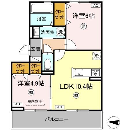 (仮称)D-ROOM八王寺町（303） 間取り図画像