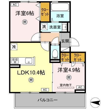(仮称)D-ROOM八王寺町（305） 間取り図画像