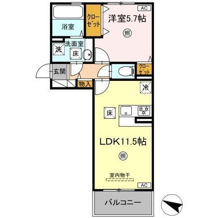 TORISIA古閑（101） 間取り図画像