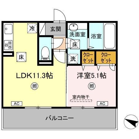 TORISIA古閑（102） 間取り図画像