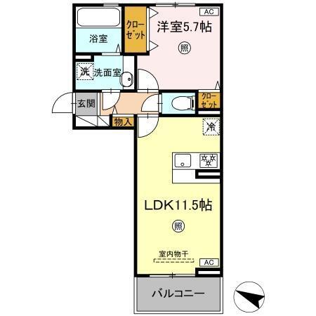 TORISIA古閑（201） 間取り図画像