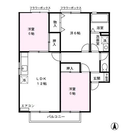 セジュールＴ・Ｓ−Ⅱ（201） 間取り図画像