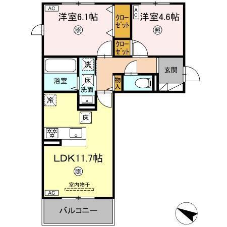 CIEL　A棟（107） 間取り図画像