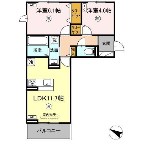 CIEL　A棟（307） 間取り図画像
