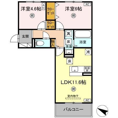 CIEL　B棟（105） 間取り図画像