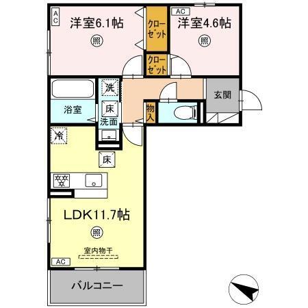 CIEL　B棟（107） 間取り図画像