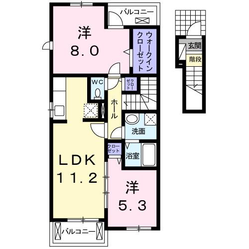 レインボーヒルⅡ（206） 間取り図画像