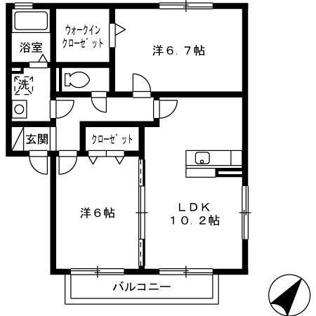 パークハイム　A棟（205） 間取り図画像