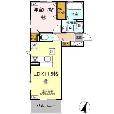 ディアプレイス（107） 間取り図画像