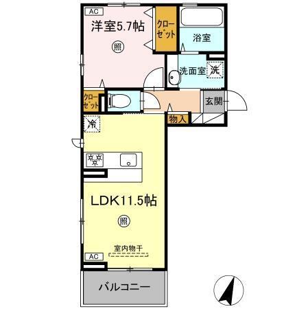 ディアプレイス（307） 間取り図画像