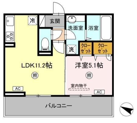 TORISIA古閑（202） 間取り図画像