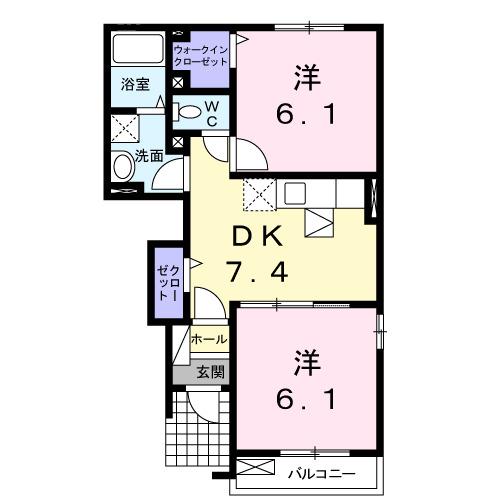 カントリー・ローズＡ（103） 間取り図画像