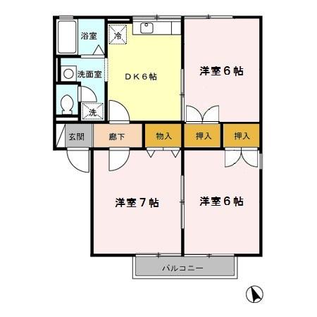 セジュールコート（205） 間取り図画像