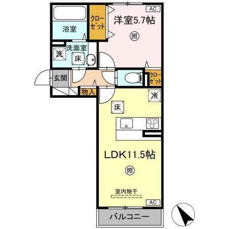 D-room N（101） 間取り図画像