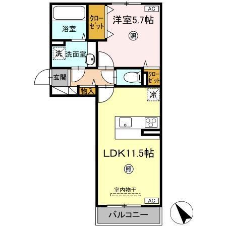 D-room N（201） 間取り図画像