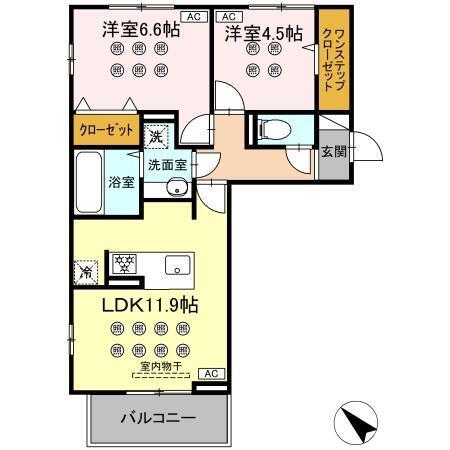 グランフォレ下南部（206） 間取り図画像